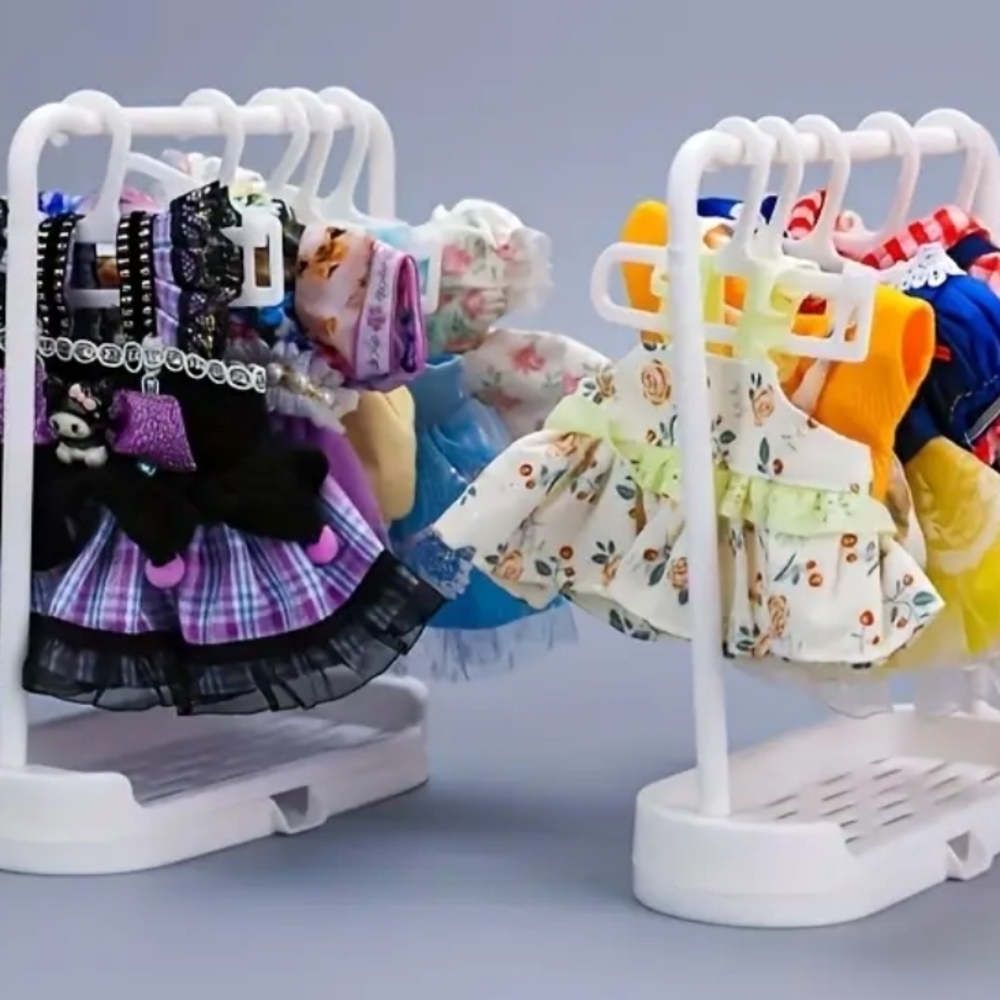 Doll Clothes Organizer with 10 Hangers- White NIP